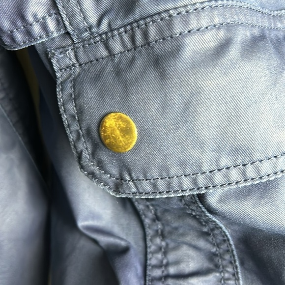 J Crew Waxed Cotton Boyfriend Jacket Women’s Small Navy Style# 19034 Utility - Picture 7 of 10